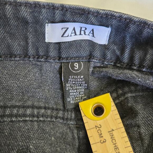 ZARA Black High Waisted Wide Leg Jeans Size 9/ 30 - Picture 6 of 11